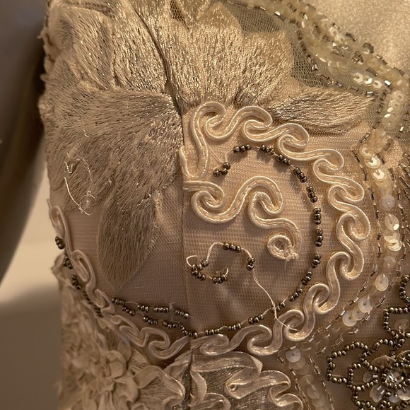 Sue Wong Nocturne Formal Beaded Ivory Gown Size 4 - Picture 5 of 15